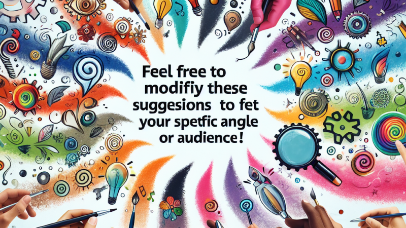 Feel free to modify these suggestions to better fit your specific angle or audience!